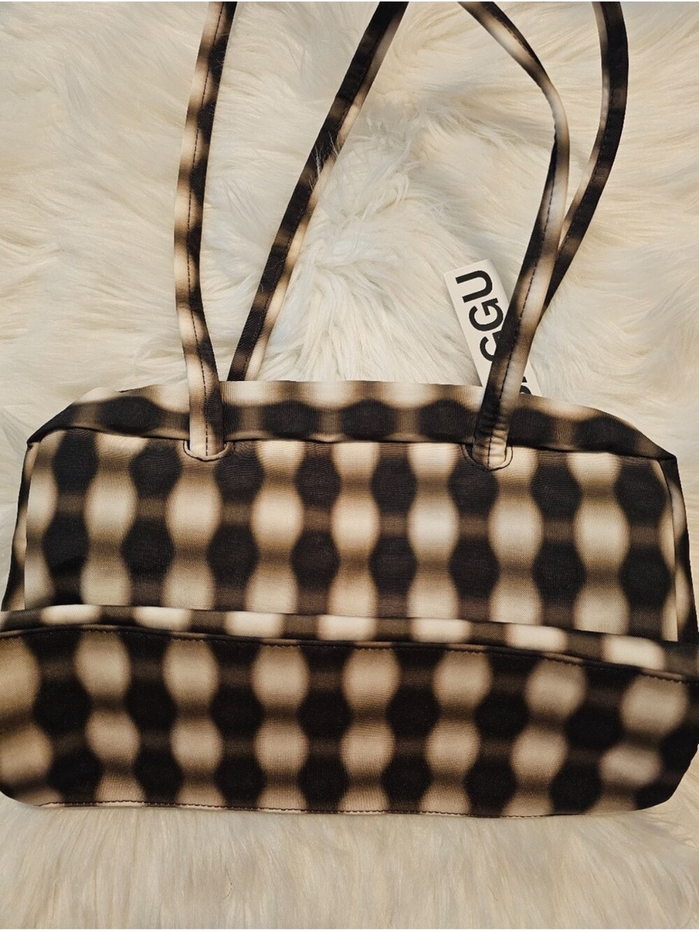 BAGGU Nylon Bowler Bag
Blurred Gingham Brown NEW WITH TAGS NWT - Picture 6 of 7